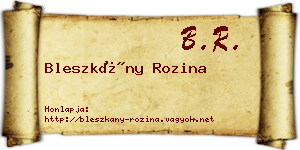 Bleszkány Rozina névjegykártya